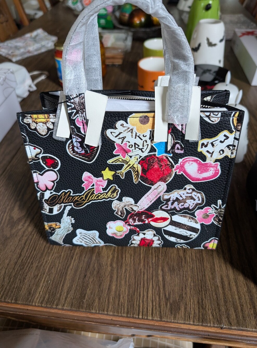 NWT Marc Jacobs Black Multicolor Graphic Tote